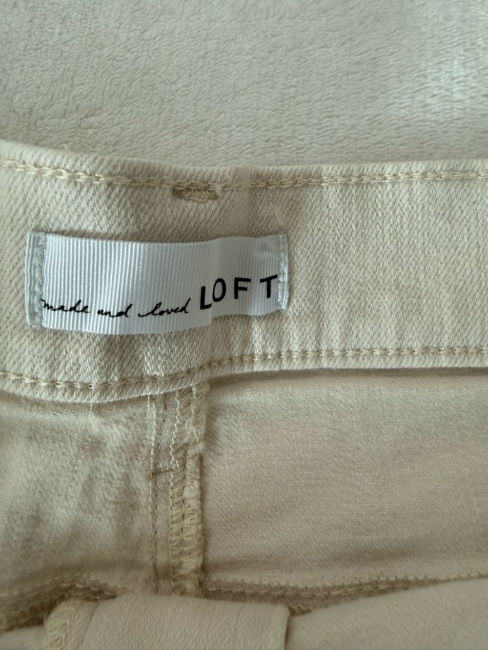 Loft Popcorn Cream Embroidered Pink Stars High Rise The Cut Off Short Sz 14 CT1 - Picture 2 of 5